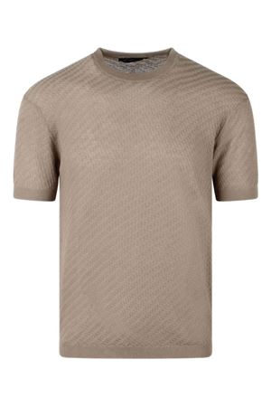 T-shirt girocollo in maglia di cotone beige LOW BRAND | L1MSS256721A028